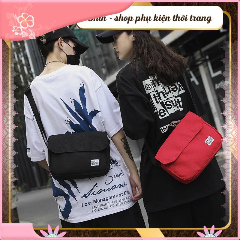 Túi đeo chéo nam nữ túi xách nữ đeo vai vải canvas đi học đi chơi phong cách unisex Hàn Quốc - Sh