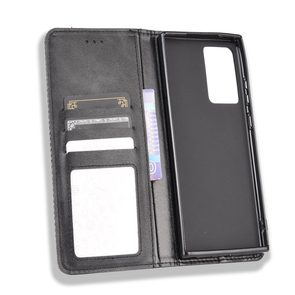 Vỏ Bao Da Điện Thoại PU Nắp Gập Từ Tính Phong Cách Vintage Có Ngăn Đựng Thẻ Cho Samsung Galaxy Note 20 Ultra / Note20 Đứng