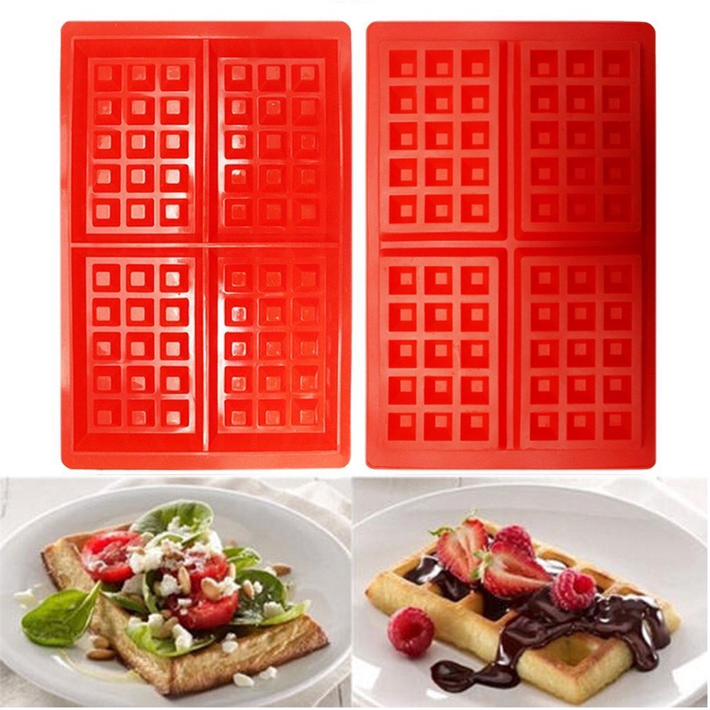 Khuôn Silicone Làm Bánh Waffle Mini
