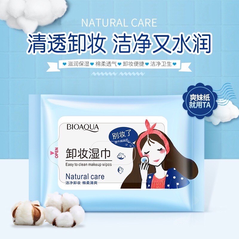 Khăn Giấy Ướt Tẩy Trang Bio Aqua Natural Care