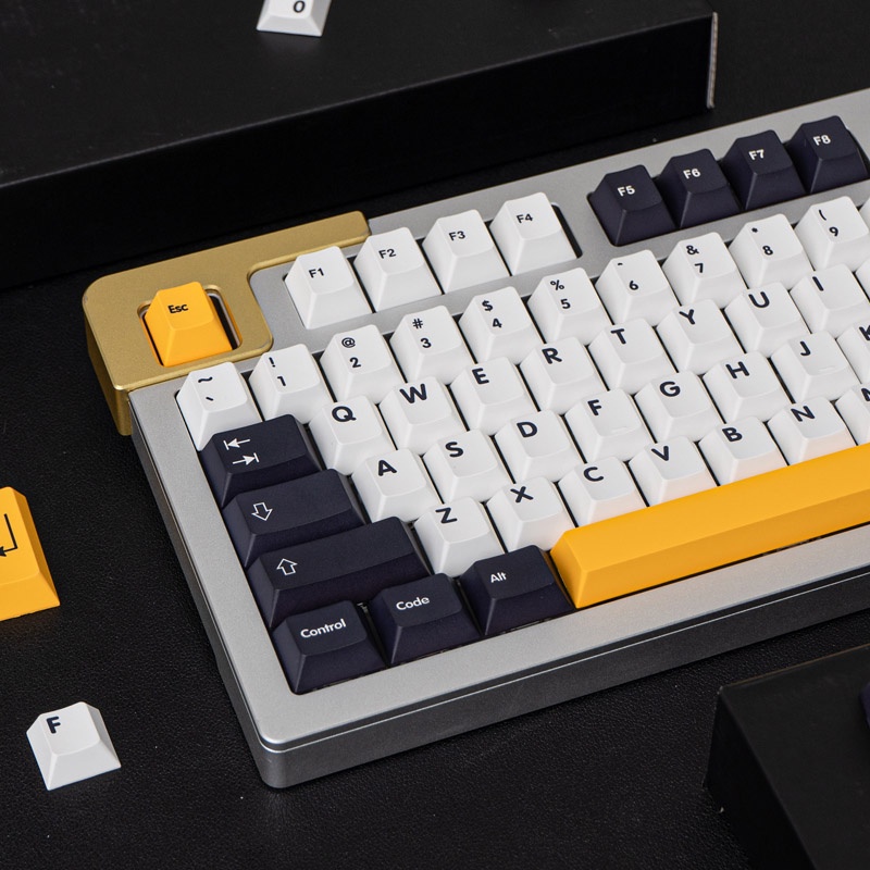 Bàn Phím 138 Phím Pbt Màu Trắng Đen Tối Giản Cho Bàn Phím Cơ 61 / 64 / 68 / 75 / 84 / 87