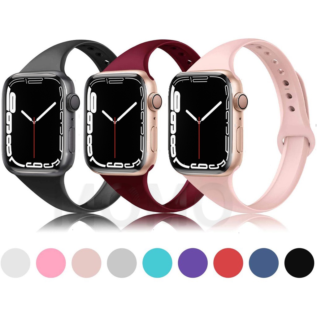Dây đeo Silicone mềm mỏng cho đồng hồ thông minh Smart watch series 2 3 4 5 45 mm 41mm 38mm 42mm