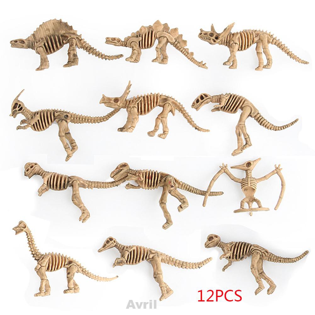 12 Styles Dinosaur Model Various Dino Fossil Skeleton Educational Toy Collection Set Figures Kids Home Decor