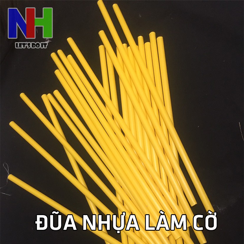 Đũa nhựa, cây ống nhựa làm cán cờ lưu niệm 30cm - bó 50 cây