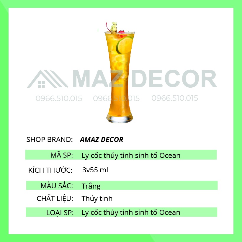 SALE GIÁ SỈ TẠI XƯỞNG ĐẠI LÝ CHÍNH HÃNG OCEAN Bộ 6 Cốc Ly Thủy Tinh Sinh tố Cao cấp Royal – R00312 – 355ml giá rẻ