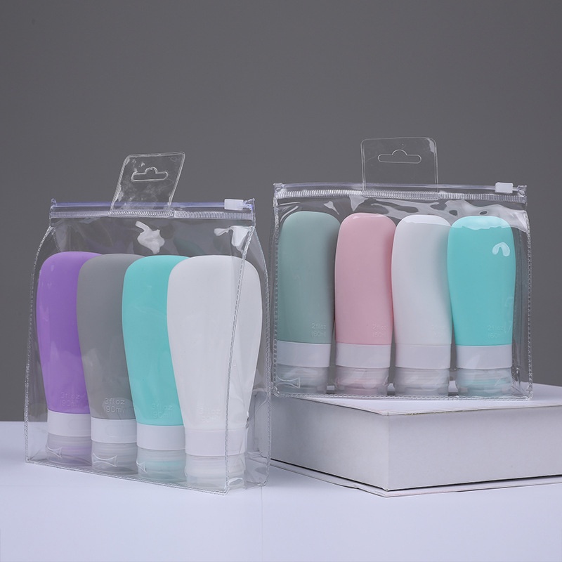 1 Pcs Lọ Silicone Màu Trơn Đựng Mỹ Phẩm Mang Theo Du Lịch 38ml 60ml 90ml