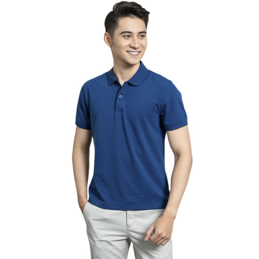 Áo Thun Nam Ngắn Tay Cổ Polo Aristino APSR01 Màu Xanh Tím Than 15 MF Vải Cotton Dáng Regular Fit Suông Nhẹ