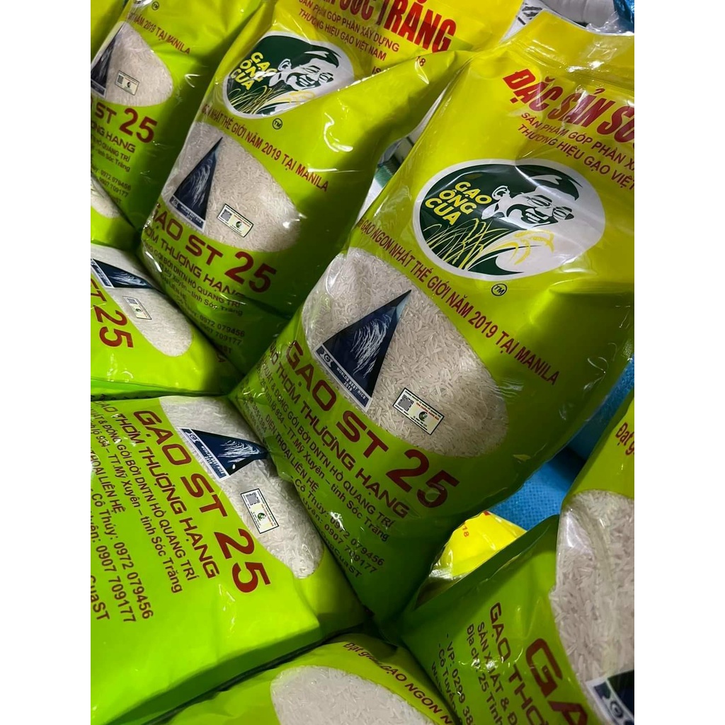 Hồ Quang Cua - Bao 5kg Gạo ST25 Ông Cua đặc sản Sóc Trăng - tìm đại lý, chính sách tốt