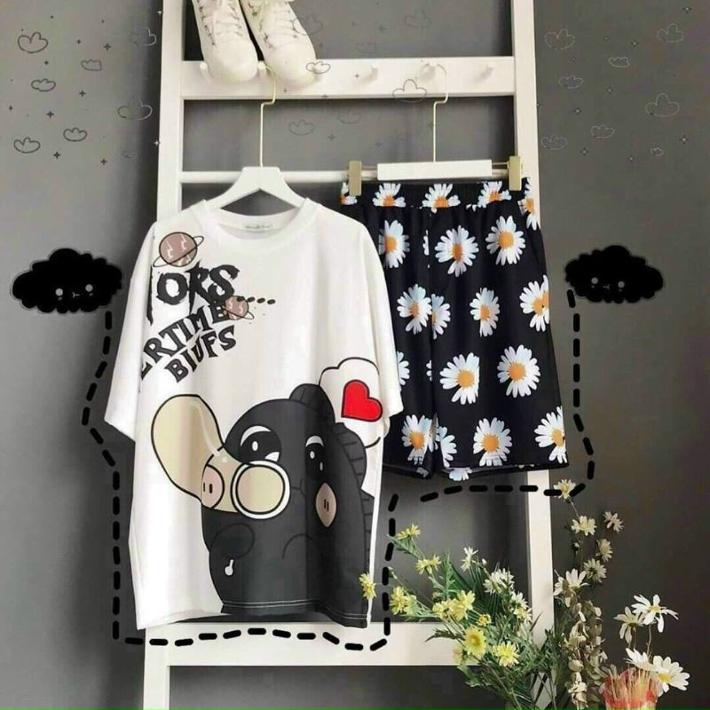 set bộ thun mát cotton  mát mẻ cho mùa hè