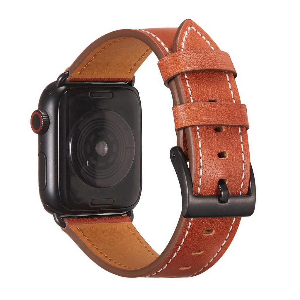 Dây Da Cho Đồng Hồ Thông Minh Apple Watch Da Bò Pullup Khóa Thép 316L Dành Cho Series SE 7| 6 | 5 | 4 | 3 | 2 | 1