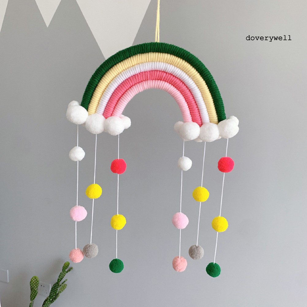 Phụ Kiện Treo Trang Trí Phòng Bé Hình Cầu Vồng Bằng Vải Không Dệt