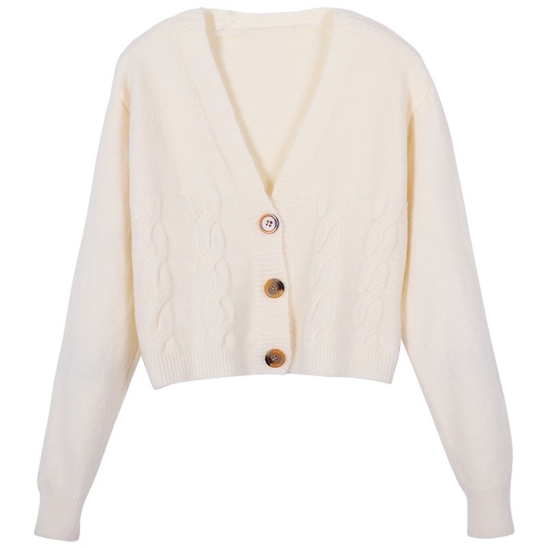 Áo Khoác Len Cardigan Dệt Kim Tay Dài Cổ Chữ V Dáng Rộng Phong Cách Cổ Điển Thời Trang Cho