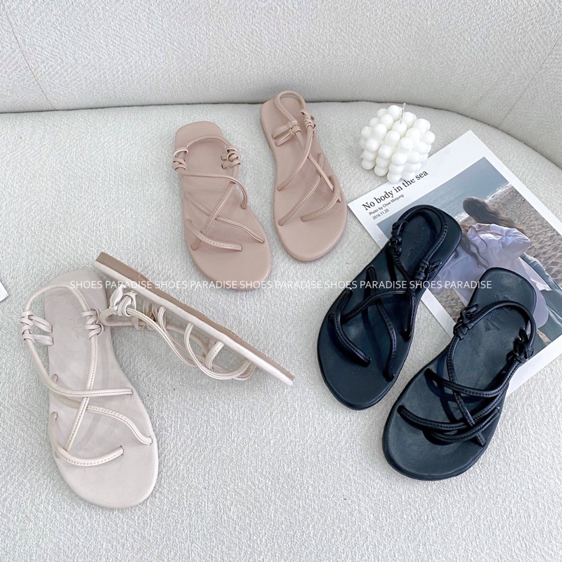 Giày sandal nữ giày sandal dây đi học đế bằng nữ mảnh rọ SHOES PARADISE