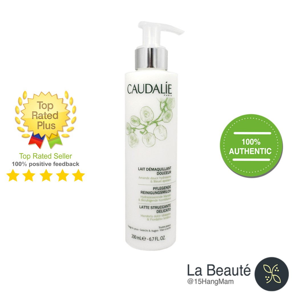 Caudalie Lait Démaquillante Doucer - Sữa Tẩy Trang Chiết Xuất Hạnh Nhân Và Dầu Hạt Nho 200ml