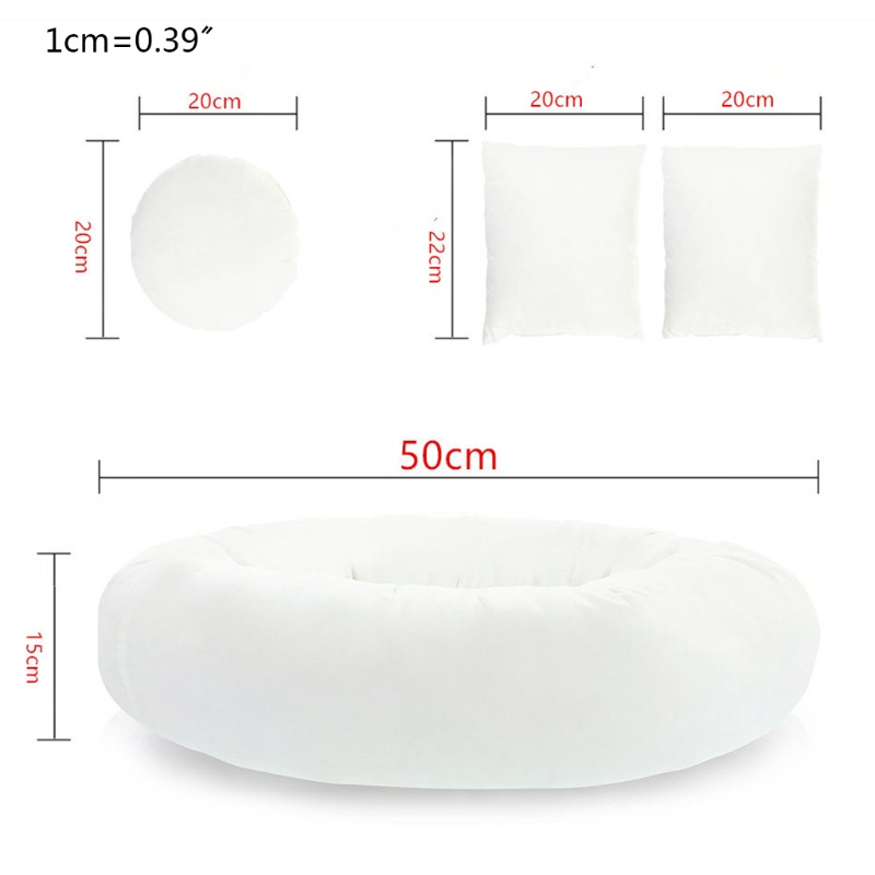 Bộ 4 Gối Hình Tròn Bằng Lúa Mạch Dùng Chụp Ảnh Em Bé Sơ Sinh