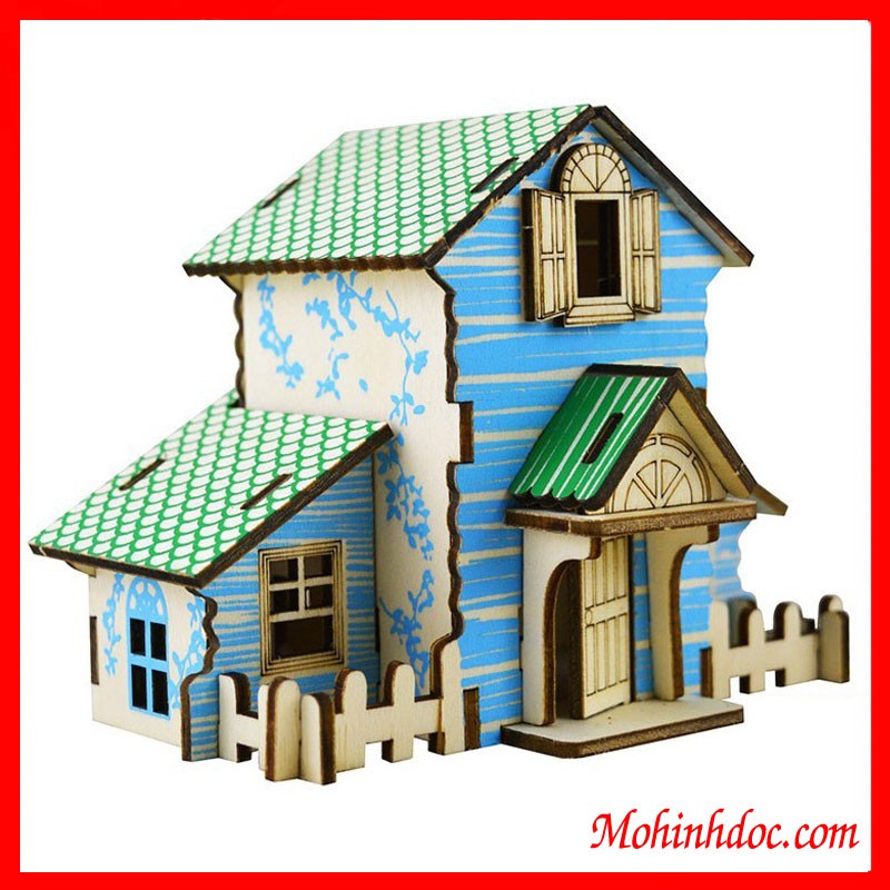 Đồ chơi lắp ráp gỗ 3D Mô hình Forest Cottage Laser