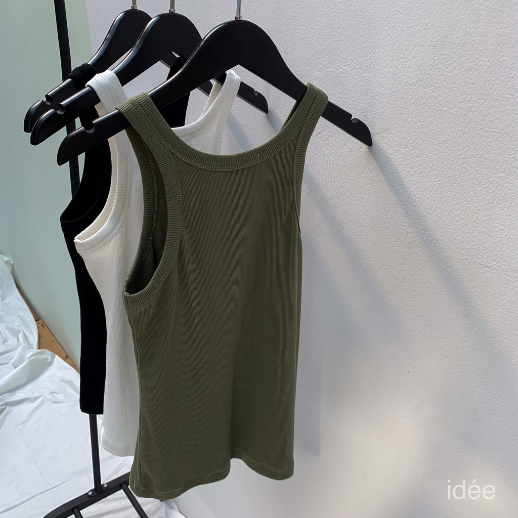 idée Áo ba lỗ nữ ôm cổ tròn vải thun cotton gân | BigBuy360 - bigbuy360.vn