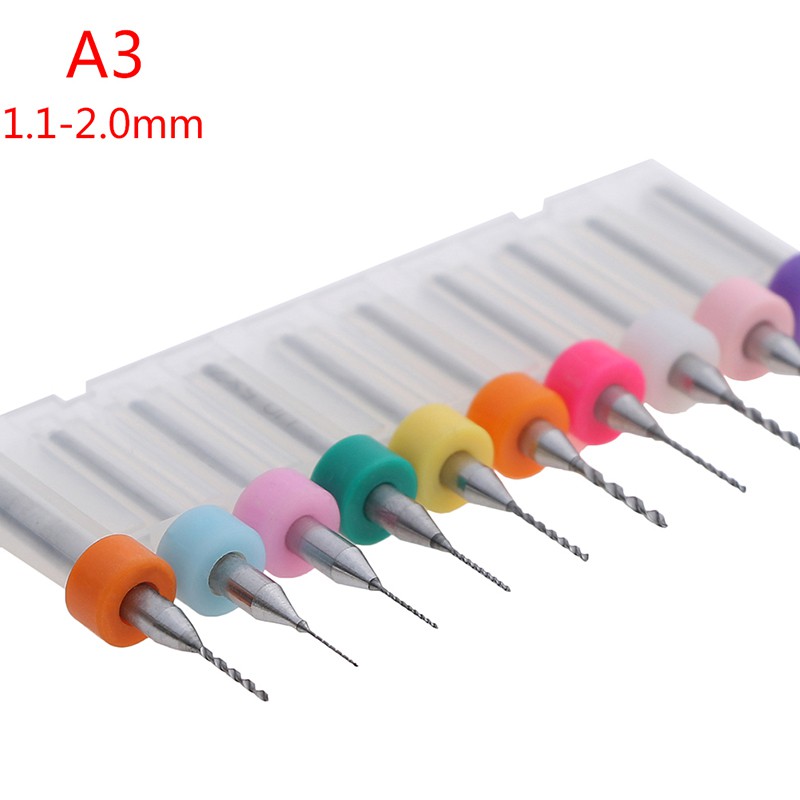 Set 10 Mũi Khoan mini 0.1~1.0mm PCB Chuyên Dụng