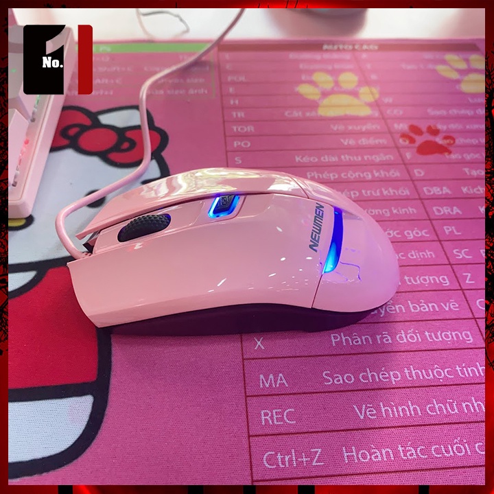 Chuột Gaming Máy Tính Màu Hồng NEWMEN G10 Led Rgb Chuột Vi Tính Laptop Chơi Game Có Dây Dễ Thương Giá Rẻ