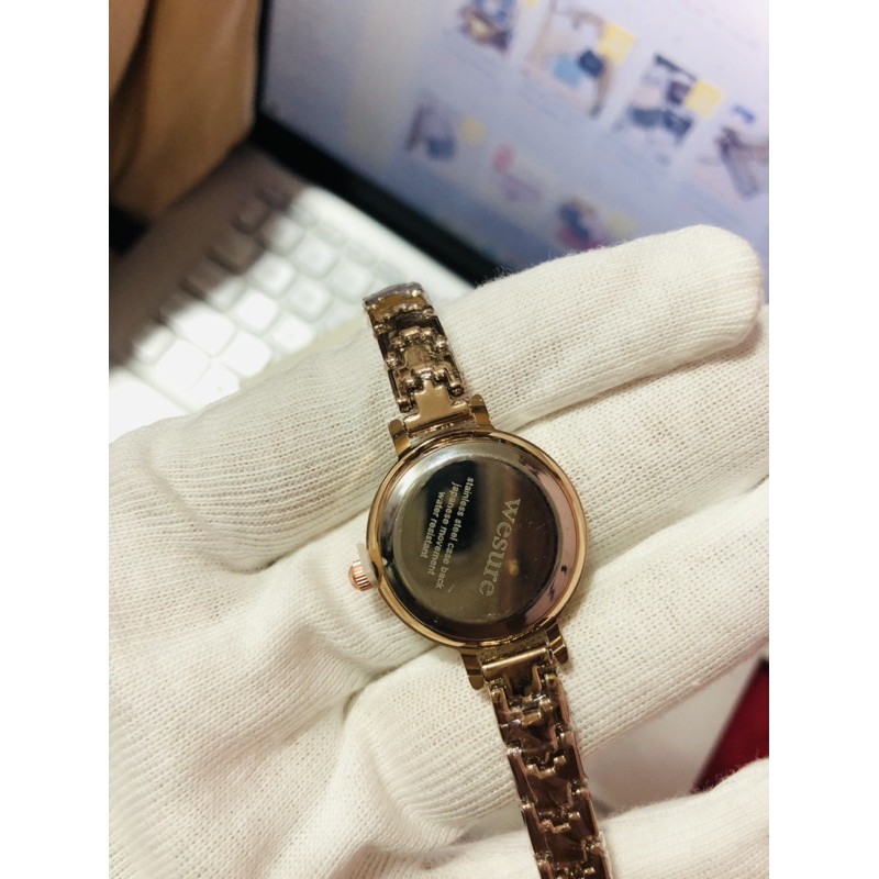 [Full box ] Đồng hồ nữ dây kim loại We.sure mặt tròn nhỏ case 26