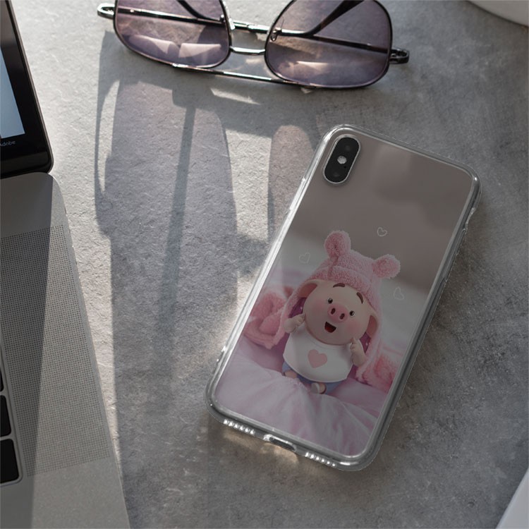 Ốp dẻo iphone xinh xắn ốp lưng chú lợn khoác áo lông thú dễ thương dành cho Iphone 5 đến 12 Promax PIG20210161