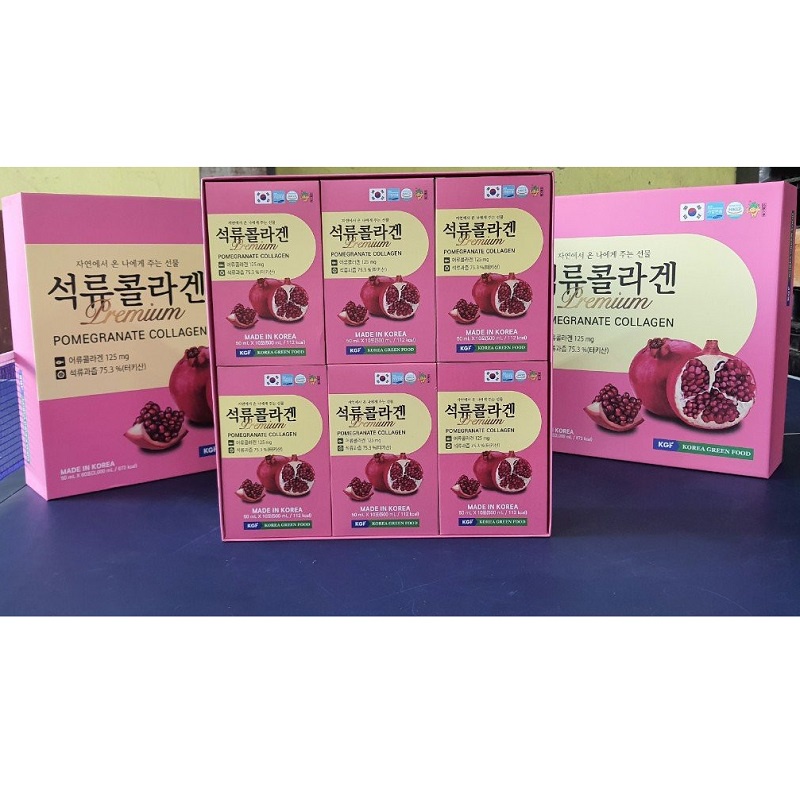 Nước Ép Collagen Lựu KGF Hàn Quốc, Hộp 60 Gói * 50ml, Giúp Làm Đẹp Da, Ngừa Lão Hóa, Thanh Nhiệt Cơ Thể