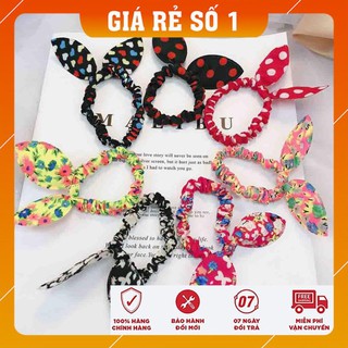 [FREESHIP - HÀNG LOAI 1] Buộc tóc, Cột tóc vải Scrunchies Tai Thỏ mini