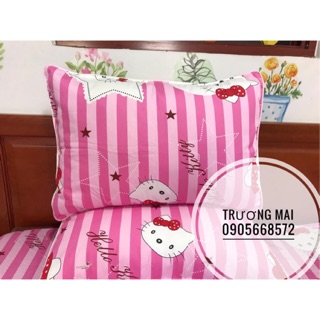 Bộ ga gối họa tiết kity 100% coton