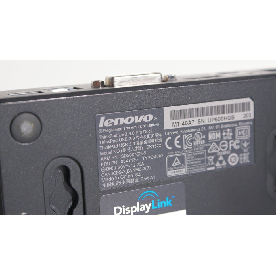 Dock Displaylink Thinkpad mở rộng 2 màn hình ngoài & cổng kết nối qua USB 3.0 or USB-C – ThinkPad USB 3.0 Pro Dock 40A7