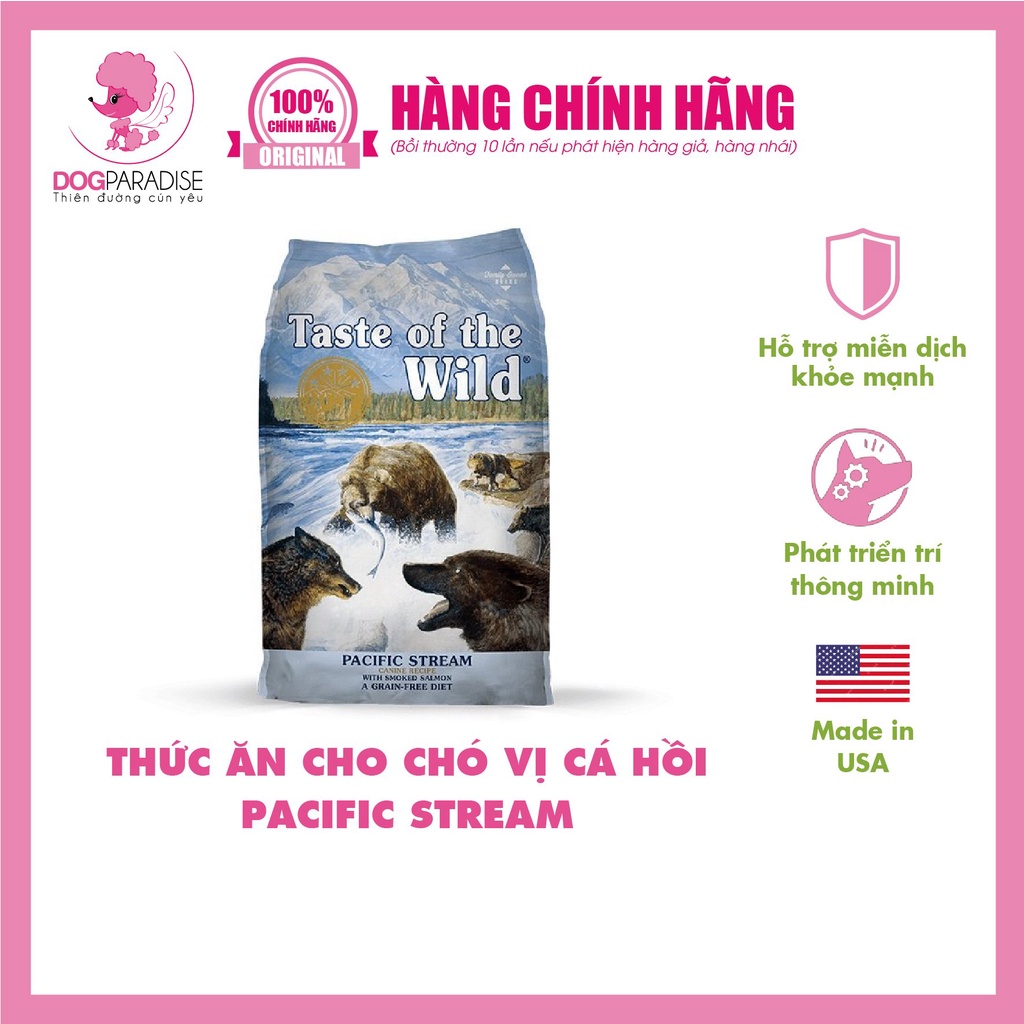 Thức ăn cho chó vị cá hồi 12.2kg Pacific Stream TASTE OF THE WILD - Dog Paradise