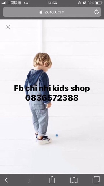 Quần yếm zara baby authentic cho bé trai