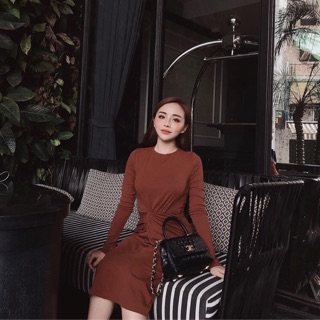 VÁy THUN DÀI TAY XOẮN BỤNG NEW