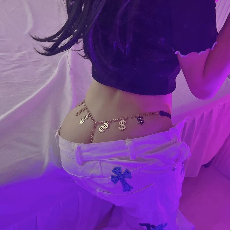 QL6021 - &lt;Có Size&gt; Quần Lót Dây Xích Gợi Cảm Charm Đô La - Lọt Khe Nữ Sexy
