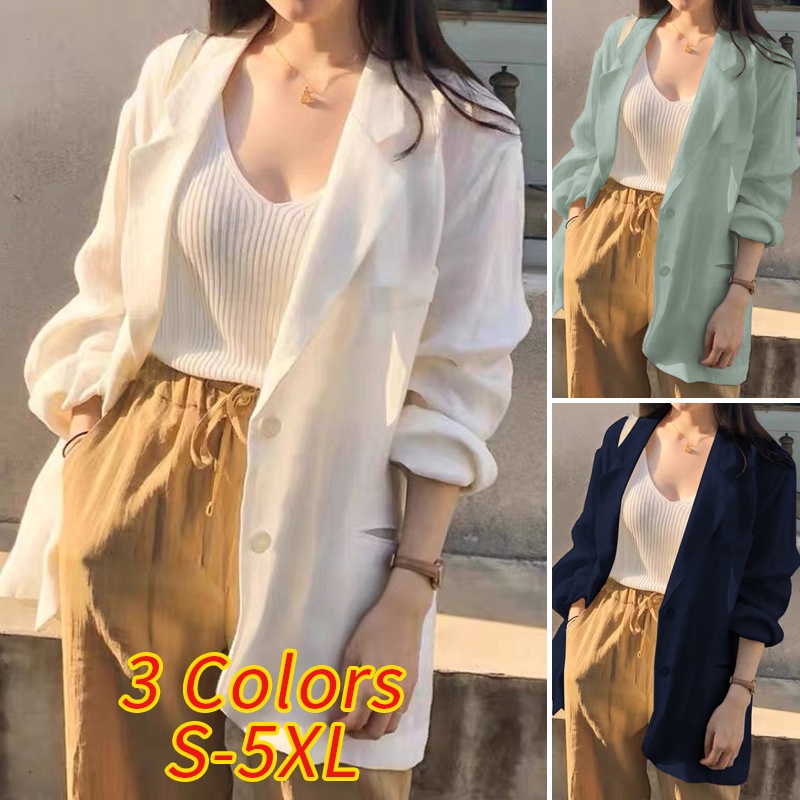 Áo khoác Blazer VONDA dành cho nữ thiết kế tay dài cổ bẻ phong cách quý cô đi làm cơ bản mùa xuân thu Hàn Quốc | BigBuy360 - bigbuy360.vn