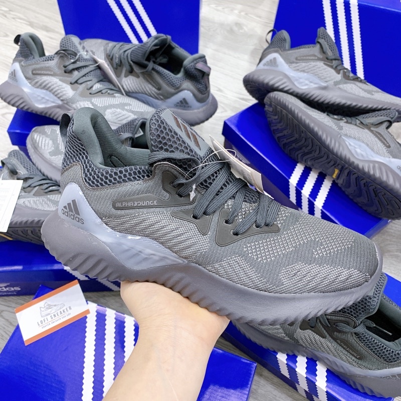 (FULLBOX ) Giày thể thao ALPHABOUNCE Beyond grey xám dành cho nam chạy bộ tập gym