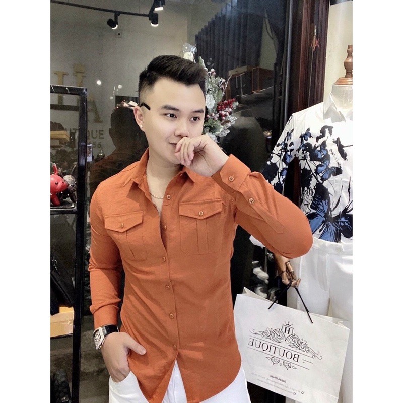 𝐂𝐇𝐀̂́𝐓 𝐕𝐀̉𝐈 𝐂𝐇𝐔𝐀̂̉𝐍 𝐒𝐇𝐎𝐏 Áo Sơ Mi Nam Vải Đũi Mặc Mát Thoải Mái