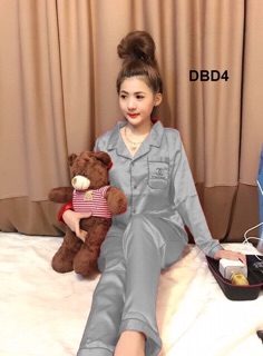 Bộ ngủ phi lụa tay dài, quần dài
