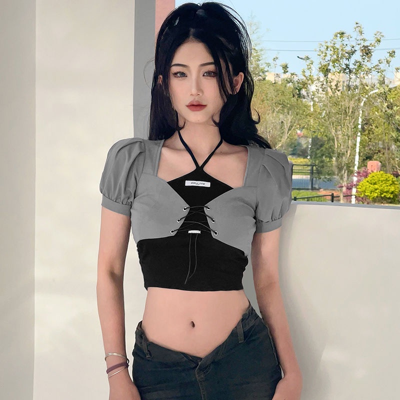 Áo Croptop Hai Dây Dáng Ôm Phong Cách Âu Mỹ Thời Trang Mùa Hè Hàng Mới 2022