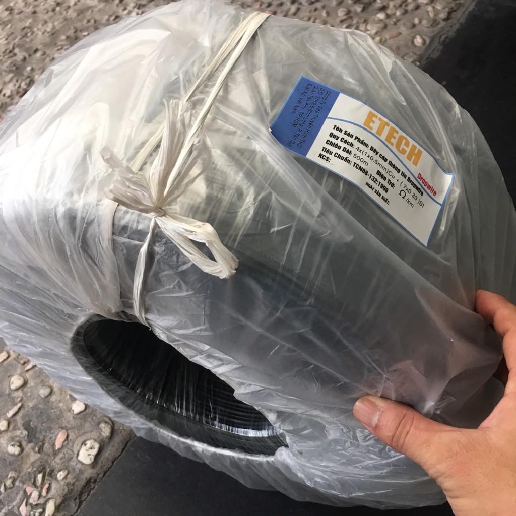 Cáp 4 lõi dùng đi dây tín hiệu camera, điện thoại, dây mạng