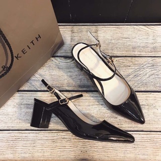 Sandal C&K slingback gót trụ 5p