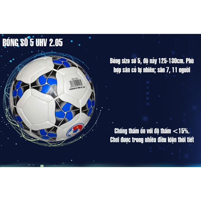 Bóng Động Lực UHV 2.05 SỐ 5 - Quả bóng đá tập luyện đạt chuẩn FIFA, có kèm kim bơm và lưới