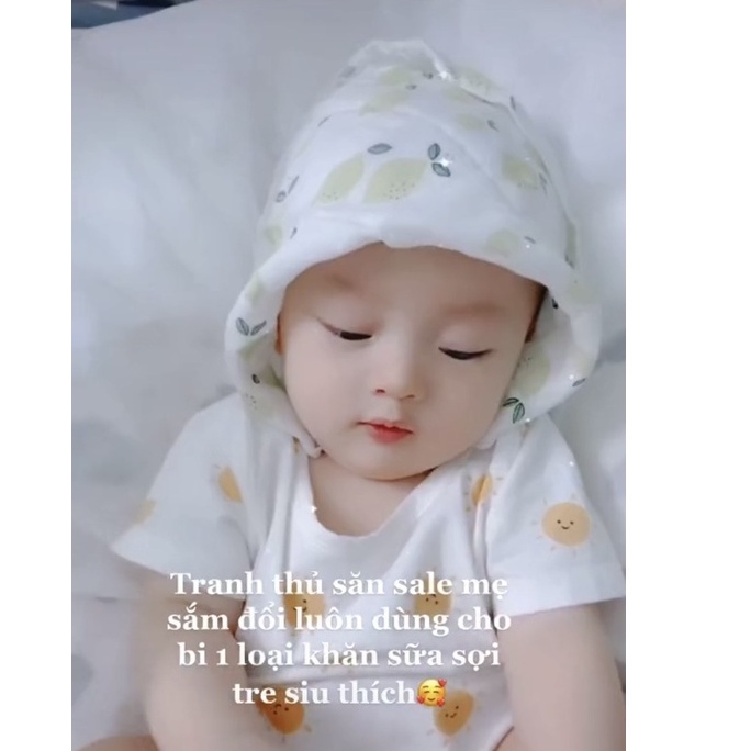 Khăn Sữa Sợi Tre Cho Bé Nắng Của Mẹ chất Cotton Organic mềm mịn, không bụi vải an toàn cho bé 30x30cm _KHANXO