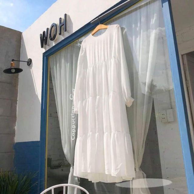 [TẶNG MÃ GIẢM GIÁ 20K ] VÁY BABYDOLL TẦNG XÒE TAY DÀI CỰC XINH CHO TEEN | BigBuy360 - bigbuy360.vn