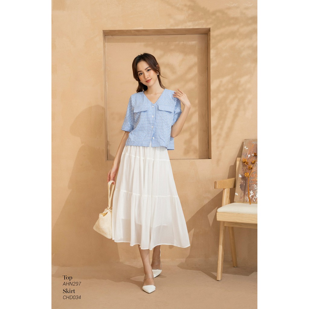 TIIN STORE Chân váy dáng dài cạp chun bèo 3 tầng by Tiin | BigBuy360 - bigbuy360.vn