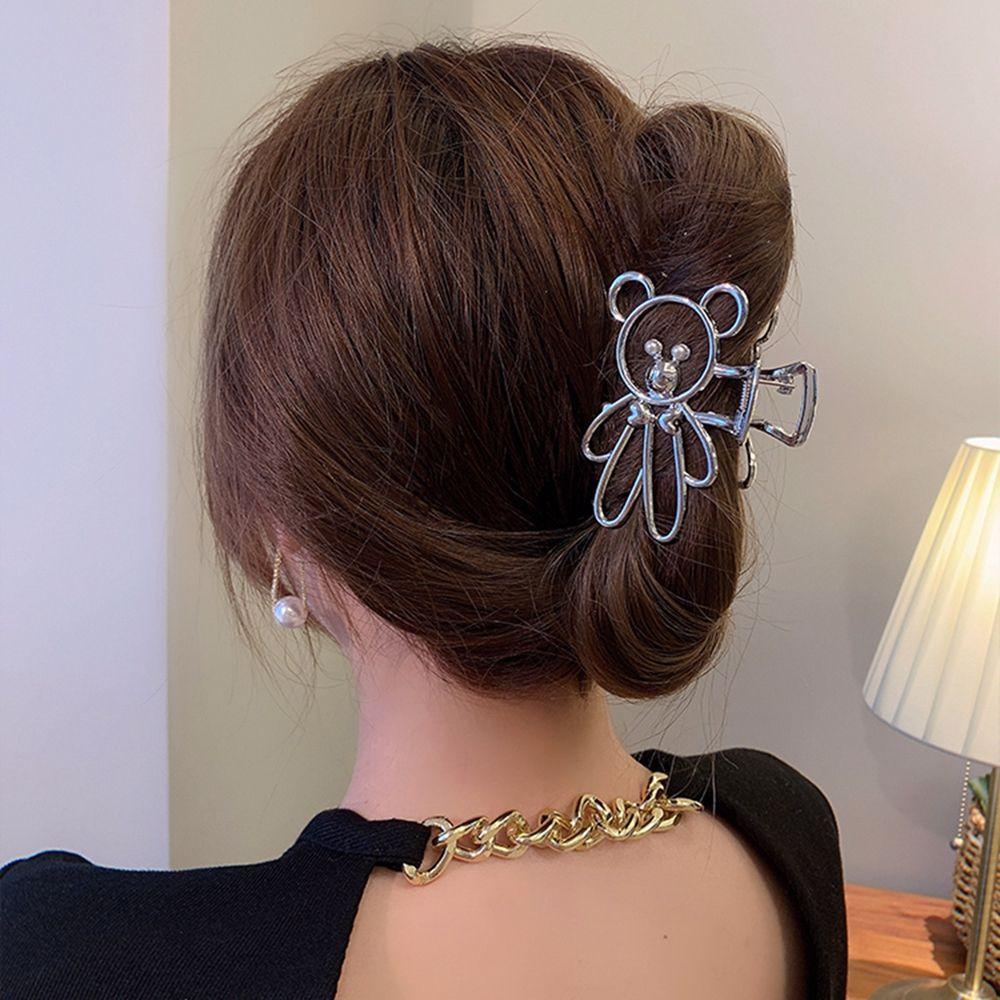 Kẹp Tóc Móng Vuốt Gấu Rỗng Kiểu Hàn Quốc Đơn Giản Ngọt Ngào Dễ Phối Đồ Cho Nữ