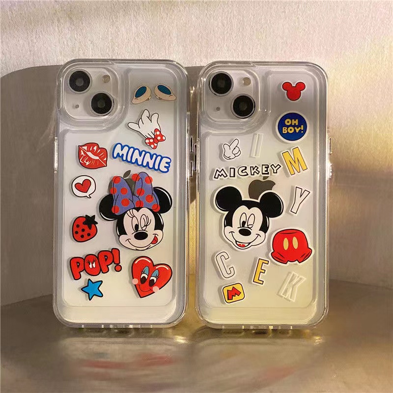 Ốp Điện Thoại Trong Suốt Hình Chuột Mickey Minnie Cho iphone 14 pro Max 11 13 7 8 Plus 12 13Pro Max X XS Max 7 8 SE 2020