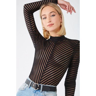 Bodysuit lưới F21 sheer bodysuit auth