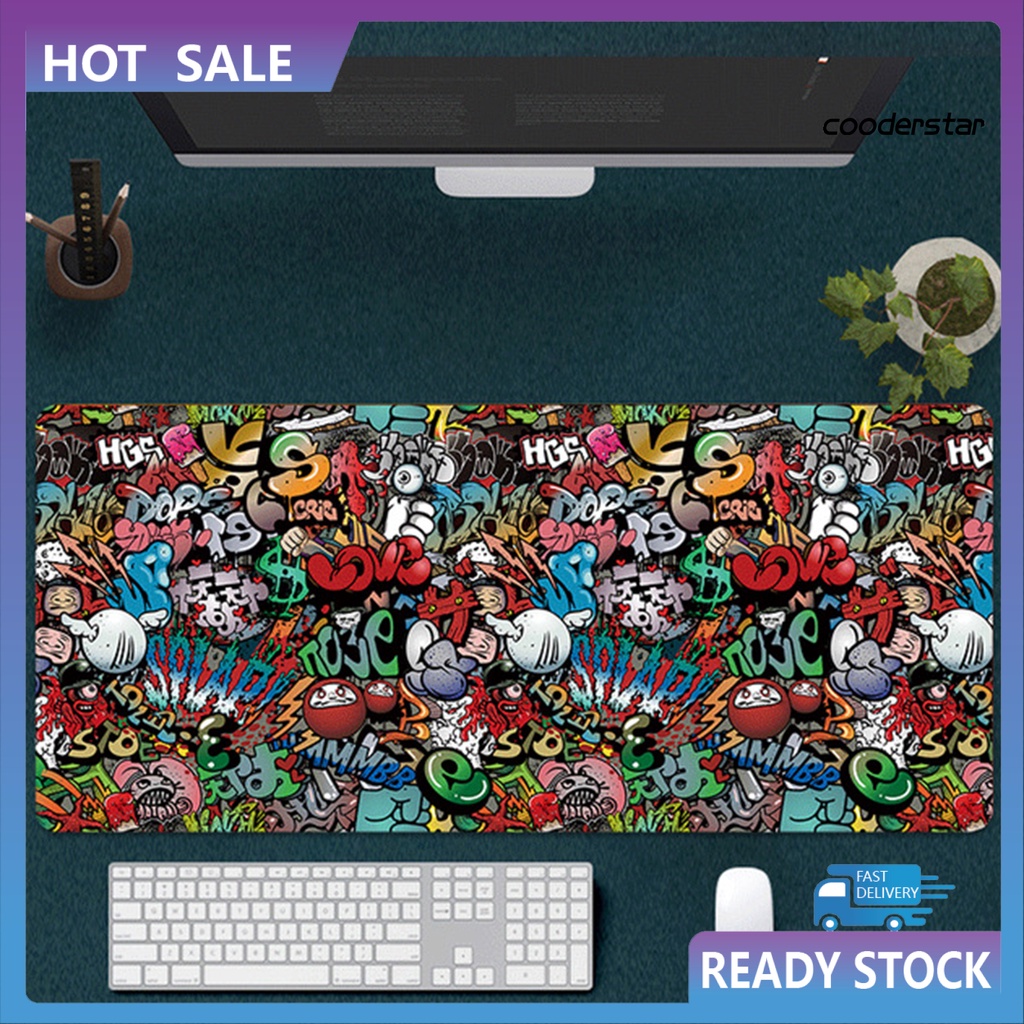 Tấm lót chuột và bàn phím máy tính cỡ lớn chống trượt in họa tiết Graffiti Zuoya