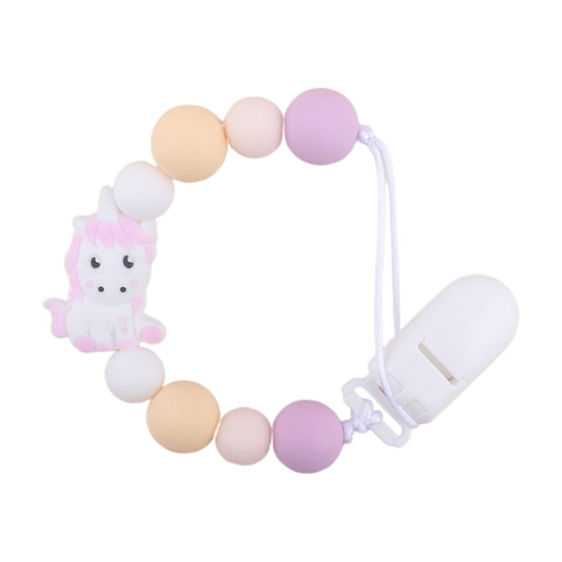 Giá Đỡ Kẹp Núm Vú Giả Bằng Silicon Hình Kỳ Lân Có Thể Nhai Được