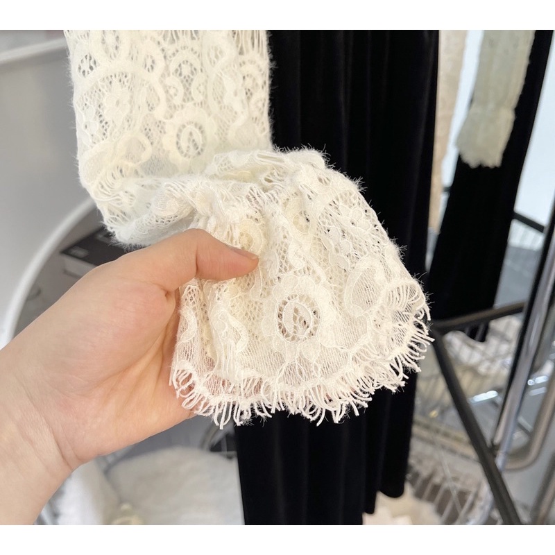 Váy Nhung Mền Chun Ngực Tiểu Thư Hàng QC ảnh thật cận chất Kaylee | BigBuy360 - bigbuy360.vn